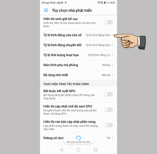 Tắt tỷ lệ hình động